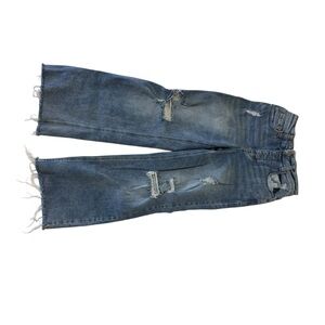 Distressed wide leg high rise Jeans